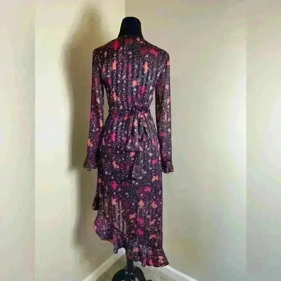 C/Meo Collective Long Sleeve Asymmetrical Floral Wrap Dress - Picture 13 of 16